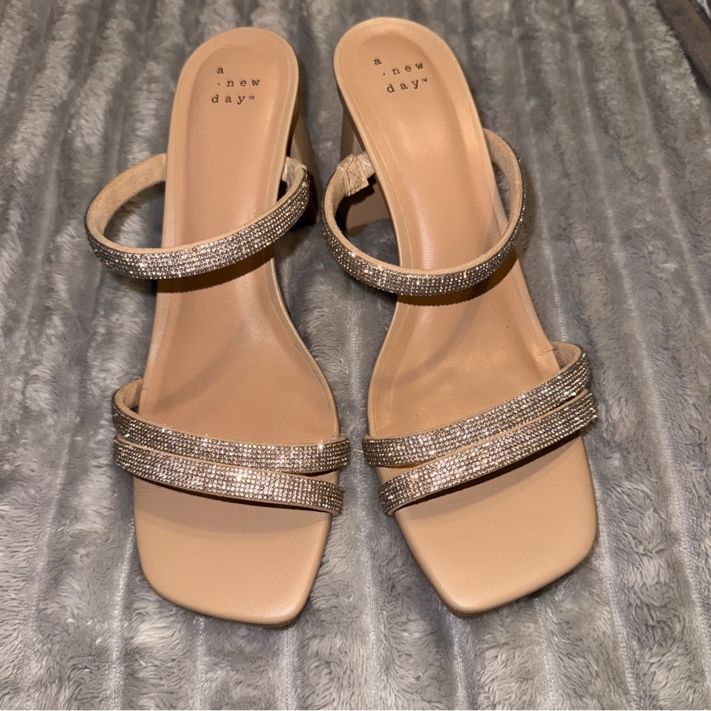 A New Day Women's Beige Strappy Heels